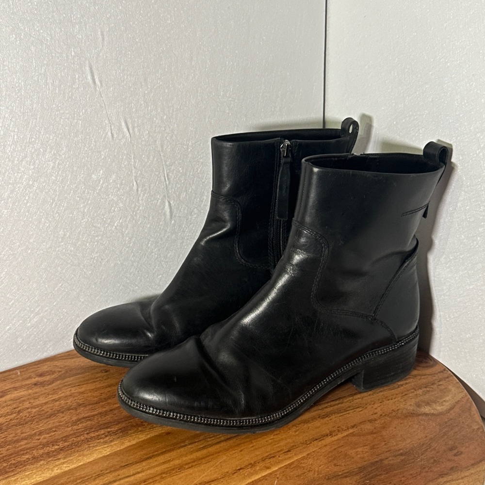 Franco Sarto Black Leather Heeled Boots